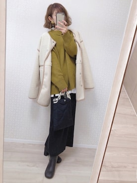 「AIC.（エーアイシー）のアイテム（ノーカラージャケット）」を使った、welina＊さん（レディース・152cm）の冬コーディネート