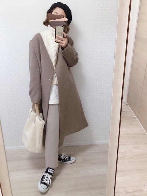 Welina さんのノーカラーコートを使ったコーディネート Zozotown