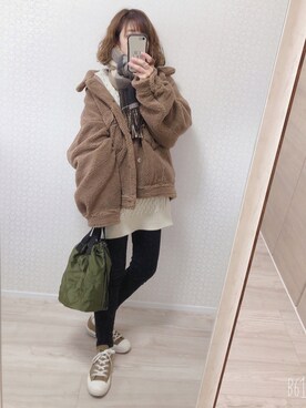 「DHOLIC（ディーホリック）のアイテム（その他アウター）」を使った、welina＊さん（レディース・152cm）の冬コーディネート