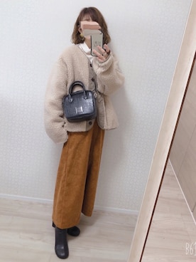 「DHOLIC（ディーホリック）のアイテム（その他アウター）」を使った、welina＊さん（レディース・152cm）の冬コーディネート