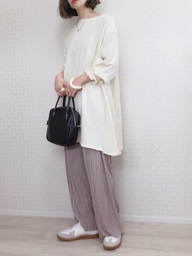 「DHOLIC（ディーホリック）のアイテム（スラックス）」を使った、welina＊さん（レディース・152cm）の冬コーディネート