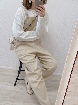 「春ニット」｜「アイテム（サロペット/オーバーオール）」を使った、welina＊さん（レディース・152cm）の春コーディネート
