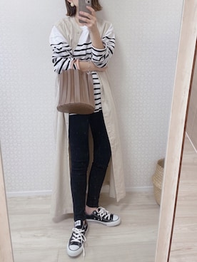 「KBF（ケイビーエフ）のアイテム（その他アウター）」を使った、welina＊さん（レディース・152cm）の春コーディネート
