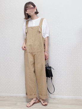 「ISOOK（アイスー）のアイテム（オールインワン・サロペット）」を使った、welina＊さん（レディース・152cm）の春コーディネート
