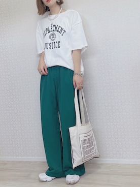 「CORNERS（コーナーズ）のアイテム（パンツ）」を使った、welina＊さん（レディース・152cm）の春コーディネート
