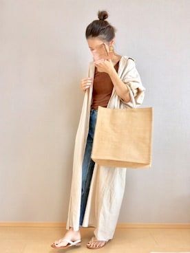 「SEVENDAYS=SUNDAY（セブンデイズサンデイ）のアイテム（シャツワンピース）」を使った、Tamaさん（レディース・157cm）の春コーディネート