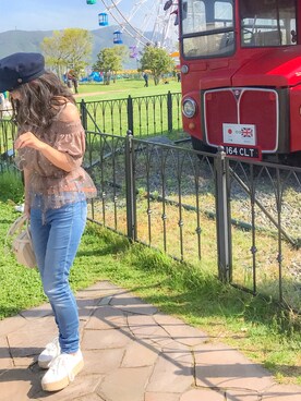 「アイテム（キャスケット）」を使った、ゆきのさん（レディース・152cm・10代）の春コーディネート
