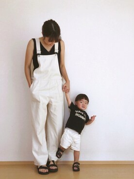 「アイテム（オールインワン・サロペット）」を使った、SORAnagiさん（キッズ・90cm）の秋コーディネート