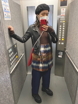 「Plan C（プランシー）のアイテム」を使った、エリーさん（レディース・167cm）の冬コーディネート