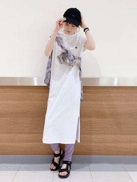 「Right-on（ライトオン）のアイテム（サンダル）」を使った、❁︎non❁︎さん（レディース・169cm）の春コーディネート