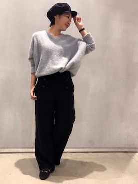 「LE JUN（ルジュン）のアイテム（パンツ）」を使った、fuchikoさん（レディース・152cm）の冬コーディネート