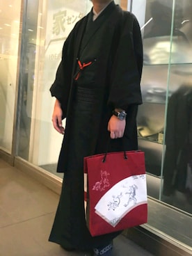 「和服」｜「アイテム（その他）」を使った、石油さん（メンズ・170cm）の秋コーディネート
