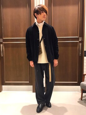 「RAGEBLUE（レイジブルー）のアイテム（ローファー）」を使った、★市野 椋幹さん（メンズ・176cm）の冬コーディネート