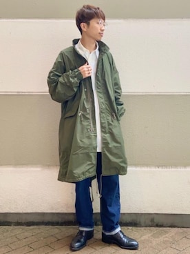 「coen（コーエン）のアイテム（モッズコート）」を使った、yamaさん（メンズ・167cm）の秋コーディネート