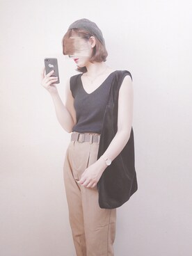 「Daniel Wellington（ダニエルウェリントン）の販売終了クラシックペティット アッシュフィールド32mm（アナログ腕時計）」を使った、muuuさん（レディース・164cm）の秋コーディネート