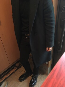 hitoshiさんの「MEN コットンカシミヤクルーネックセーター（長袖）」を使ったコーディネート