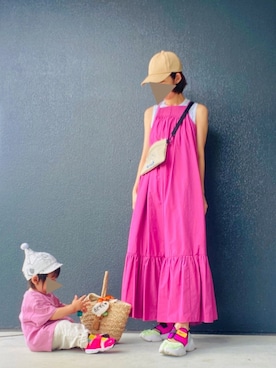 「Casselini（キャセリーニ）のアイテム」を使った、muguさん（キッズ・80cm）の夏コーディネート