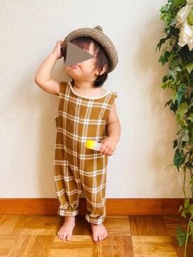 「handmade」｜「アイテム（オールインワン・サロペット）」を使った、muguさん（キッズ・80cm）の夏コーディネート