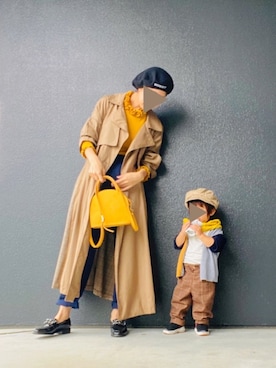 「Handmade（ハンドメイド）のアイテム（ジャケット/アウター）」を使った、muguさん（キッズ・80cm）の秋コーディネート