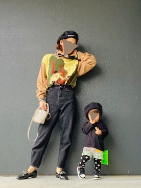 「アイテム（ローファー）」を使った、muguさん（キッズ・80cm）の秋コーディネート