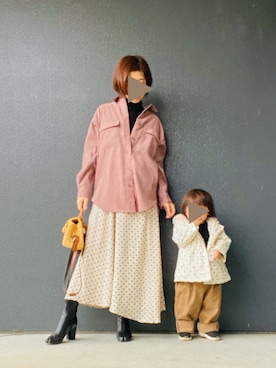 「SVEC（シュベック）のアイテム（ブーツ）」を使った、muguさん（キッズ・80cm）の冬コーディネート