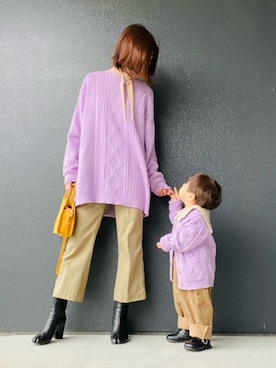 「SVEC（シュベック）のアイテム（ブーツ）」を使った、muguさん（キッズ・80cm）の冬コーディネート