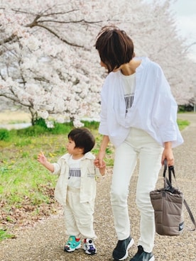 「IKEA（イケア）のアイテム（トップス）」を使った、muguさん（キッズ・80cm）の春コーディネート