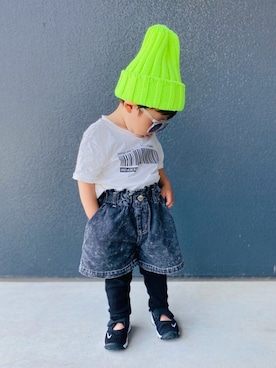 「IKEA（イケア）のアイテム（トップス）」を使った、muguさん（キッズ・80cm）の春コーディネート