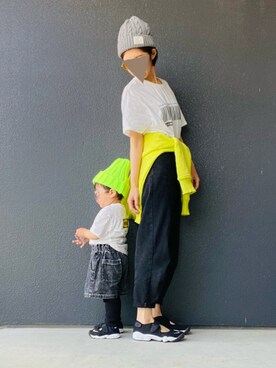 「IKEA（イケア）のアイテム（トップス）」を使った、muguさん（キッズ・80cm）の春コーディネート