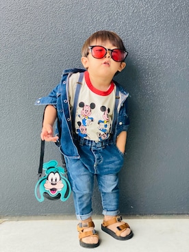 「babyGAP（babyGAP）のアイテム（トップス）」を使った、muguさん（キッズ・80cm）の春コーディネート