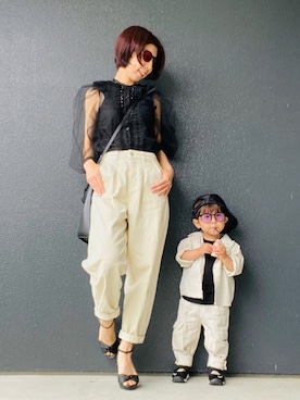 「ROCHAS（ロシャス）のアイテム」を使った、muguさん（キッズ・80cm）の夏コーディネート
