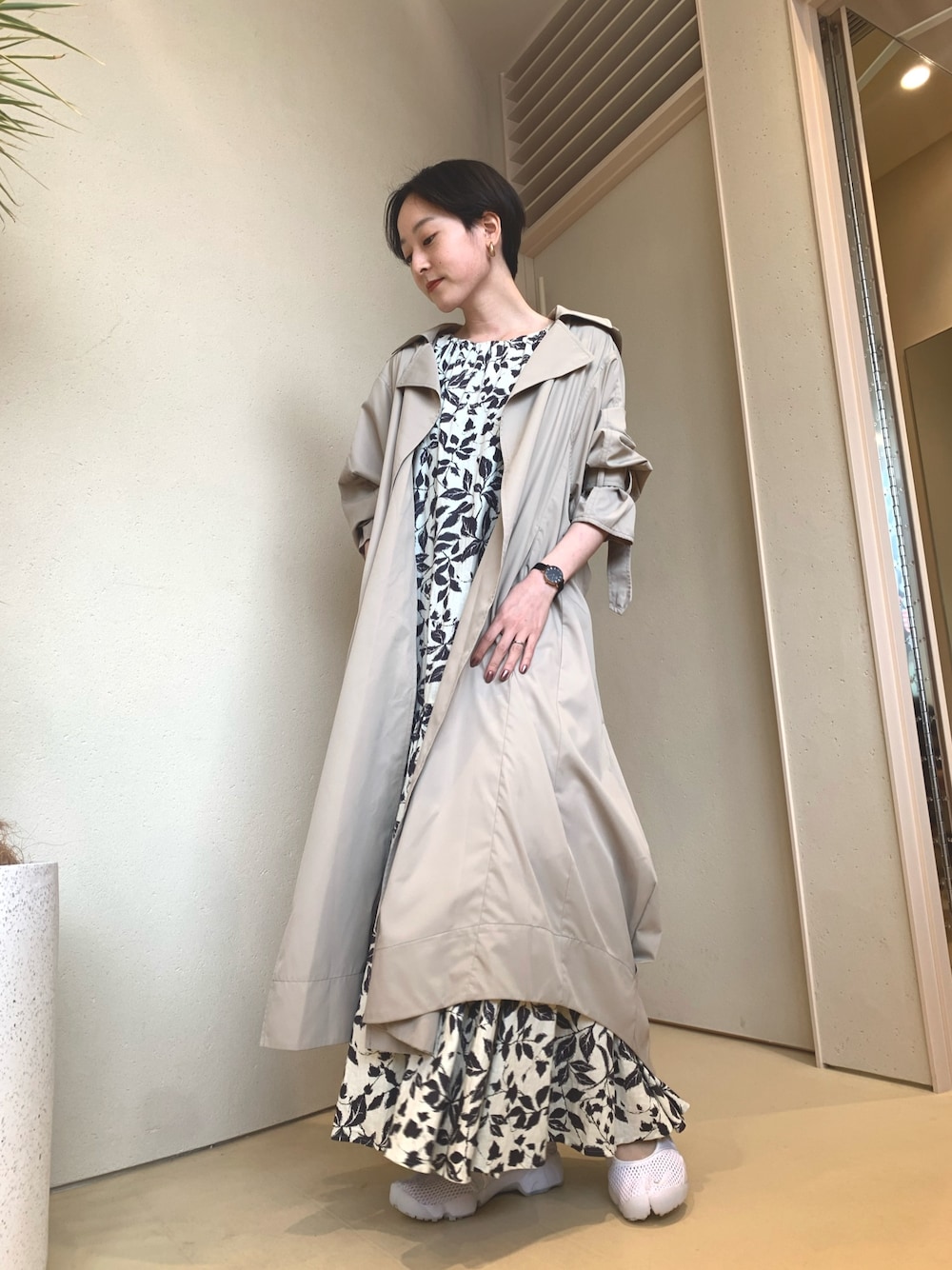 emmi（エミ）の「【emmi atelier】フード取外し2Way ecoトレンチコート 