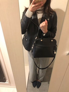 「URBAN RESEARCH（アーバンリサーチ）のアイテム（ライダースジャケット）」を使った、りんさん（レディース・162cm）の春コーディネート
