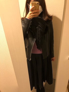 「URBAN RESEARCH（アーバンリサーチ）のアイテム（ライダースジャケット）」を使った、りんさん（レディース・162cm）の秋コーディネート