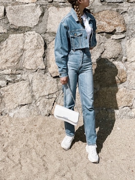 「ハイウエストストレートジーンズ」｜まりなさん（レディース・159cm）の春コーディネート