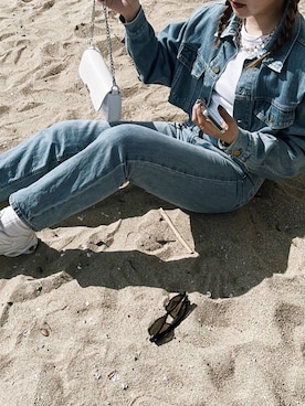 「ハイウエストストレートジーンズ」｜まりなさん（レディース・159cm）の春コーディネート