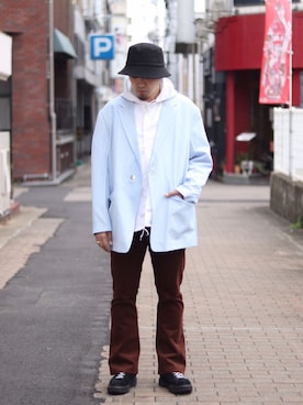 「TAAKK（ターク）のアイテム（ジャケット/アウター）」を使った、FEVERさん（メンズ・168cm）の冬コーディネート