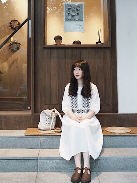 「日系休闲」｜「アイテム（ワンピース/ドレス）」を使った、murmuringさん（レディース・162cm）の夏コーディネート