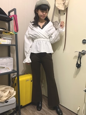 「GRL（グレイル）のアイテム（ハンチング/ベレー帽）」を使った、ゆめさん（レディース・160cm）の春コーディネート