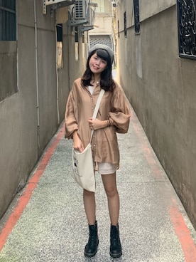 「GRL（グレイル）のアイテム（ハンチング/ベレー帽）」を使った、ゆめさん（レディース・160cm）の春コーディネート