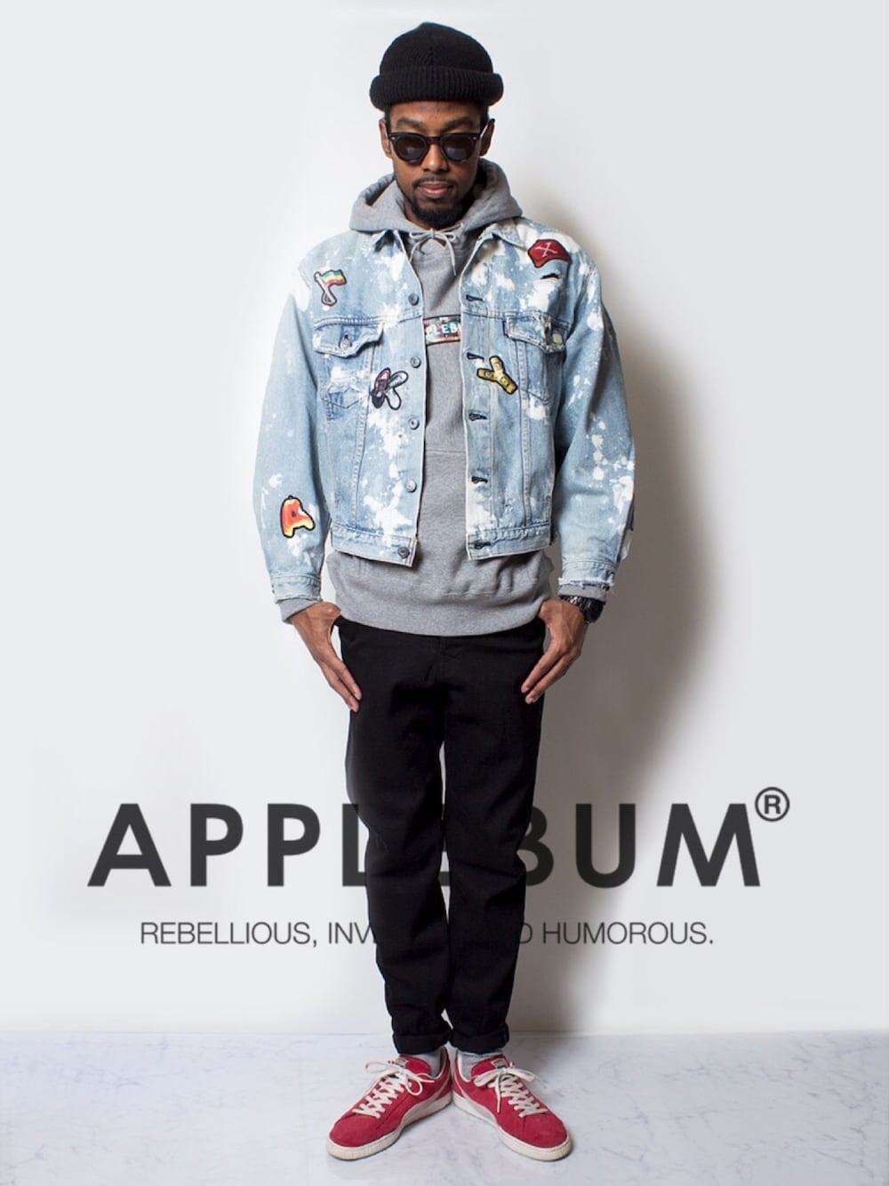 【美品】APPLEBUM アップルバム　デニムジャケット　メンズM APPLEBUM ( アップルバム ) APPLE BLOSSOM LOGO DENIM JACKET