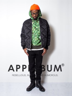 「APPLEBUM」｜「アイテム（ナイロンジャケット）」を使った、APPLEBUM STAFF STYLINGさん（メンズ・180cm）の冬コーディネート
