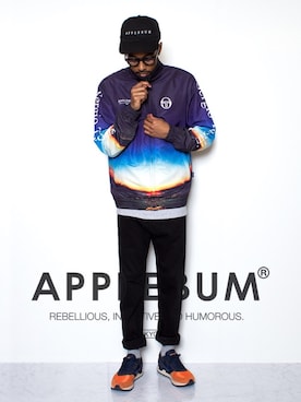 「APPLEBUM」｜「アイテム（ナイロンジャケット）」を使った、APPLEBUM STAFF STYLINGさん（メンズ・180cm）の春コーディネート