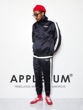 「アイテム（ニットキャップ/ビーニー）」を使った、APPLEBUM STAFF STYLINGさん（メンズ・180cm）の春コーディネート