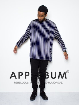 「ノーカラーシャツ」｜「アイテム（ニットキャップ/ビーニー）」を使った、APPLEBUM STAFF STYLINGさん（メンズ・180cm）の春コーディネート