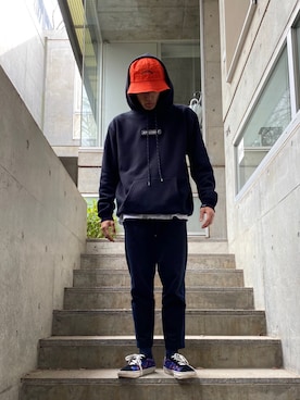「APPLEBUM（アップルバム）のアイテム（ハット）」を使った、APPLEBUM STAFF STYLINGさん（メンズ・170cm）の冬コーディネート