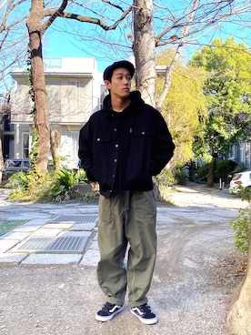 「APPLEBUM」｜「アイテム（ジャケット/アウター）」を使った、APPLEBUM STAFF STYLINGさん（メンズ・170cm）の春コーディネート