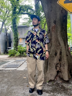 「APPLEBUM」｜「アイテム（帽子）」を使った、APPLEBUM STAFF STYLINGさん（メンズ・163cm）の春コーディネート