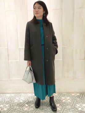 「一押しのアウタースタイル」｜「アイテム（ワンピース/ドレス）」を使った、ユキカさん（レディース・156cm）の冬コーディネート