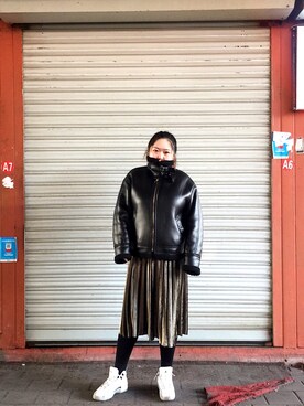 「学院路」｜哇哦微さん（レディース・160cm）の冬コーディネート